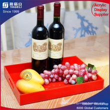 Red Plastic Fruit Tray Service Tray